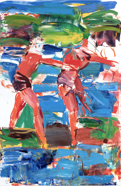 Sebastian Hosu: Wave Catcher III, 2020, Öl auf Leinwand, 260 x 170 cm 

